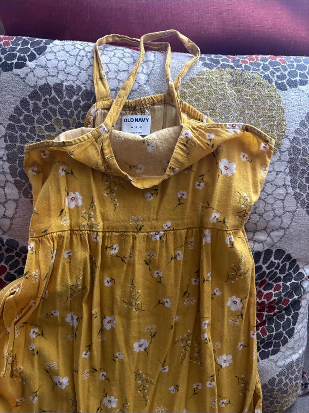 Old Navy Mustard Yellow Floral Sundress for Girls